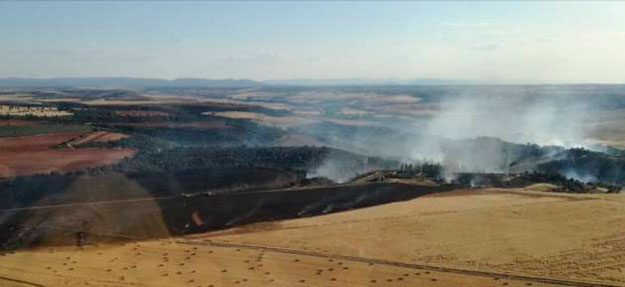 Ayer por la tarde se inició un incendio en una finca agrícola de La Pueblanueva.