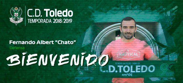 Chato, un defensa central que la pasada temporada jugó en el Talavera firma por el Toiledo.