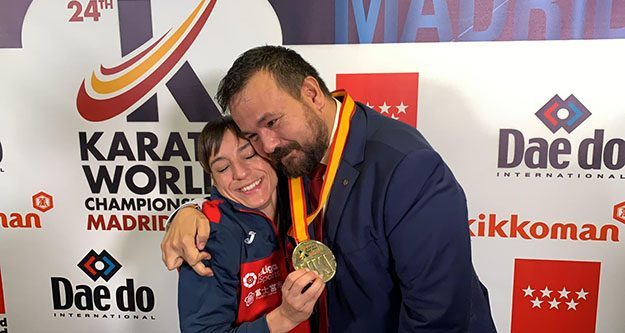 Sandra Sánchez con Juan Ramón Amores.