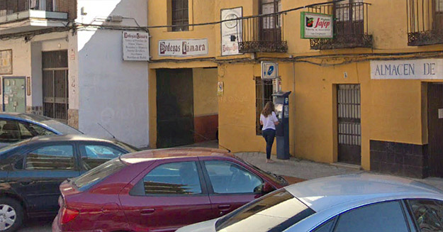Parquímetro de la Zona Azul a la altura del número 8 de la calle Antonio Torres de Talavera.